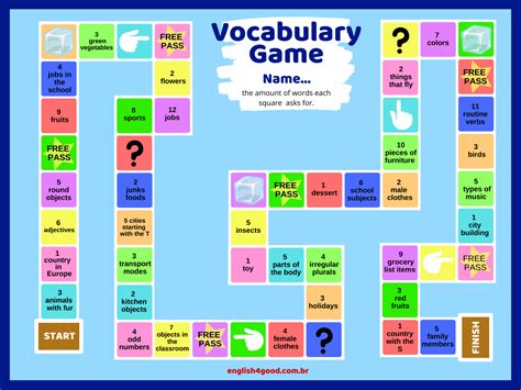 Make a list of vocabulary items you want to review, five to ten words per student depending on how long you want to play. Write each word on separate small squares of paper. Fold up each square and put them in a large easily accessible container such as a box or a hat. You can also use the ready-made game cards at the end of this article.